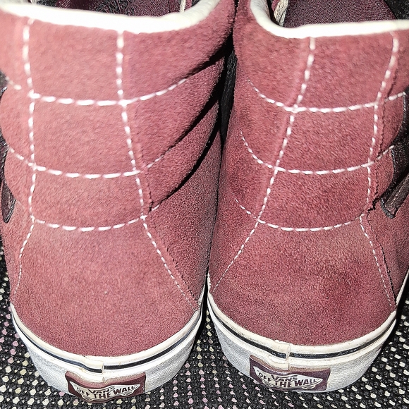 Vans Men’s Sk8-Hi Suede High-Top Sneakers in Burgundy - Picture 16 of 16
